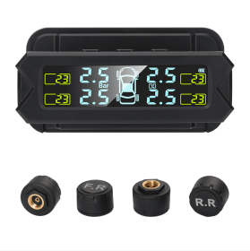 PSTY22o Auto tire pressure sensor battery 400 mAh Solar car digital clock / display time / date and internal temperature 3.2-inch LCD 4.0 / 5.0 Blueto