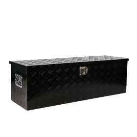 48 Inch Heavy Duty Aluminum Stripes Plated Tool long Box Pick Up Truck Bed RV Trailer Toolbox Storage Organizer