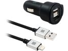 Dual USB Car Charger; 4.8A Output;  Cigarette Lighter Voltage Meter Compatible with Apple iPhone;  iPad;  Samsung Galaxy;  LG;  Google Nexus;  USB Cha