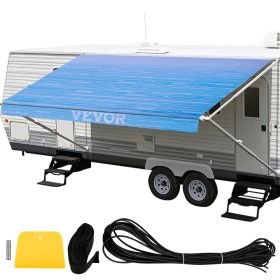 VEVOR RV Awning 18' Camper Awning Fabric, Trailer Awning Canopy Patio Camping Car Awning, Durable 15oz Vinyl Roller Tube for RV, Van, SUV