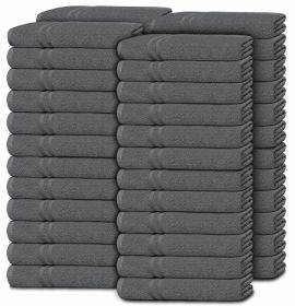 Bulk 48 Pack Grey Washcloths for Body and Face Towel Cotton Wash Cloths 12x12 Inch Soft Absorbent Gym Towels