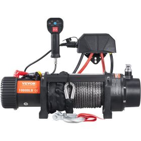 VEVOR Electric Winch, 12V 10,000 lb Load Capacity Nylon Rope Winch