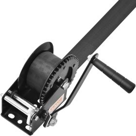 VEVOR Hand Winch, 1200 lbs Pulling Capacity, Boat Trailer Winch Heavy Duty Rope Crank with 23 ft Polyester Strap and Two-Way Ratchet