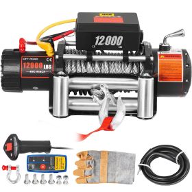 VEVOR Truck Winch 12000lbs Electric Winch 85ft/26m Steel Cable 12V Power Winch Jeep Winch with Wireless Remote Control and Powerful Motor for UTV ATV