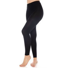 Black Thermal Leggings for Women Microfiber Soft Stretchy Full Winter Warm Tight Leggings