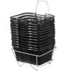 VEVOR 12PCS Shopping Baskets with Handles, Black Metal Shopping Basket, Portable Wire Shopping Basket