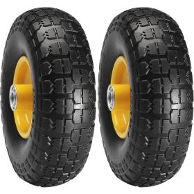 VEVOR Solid PU Run-Flat Tire Wheel, 10", 2-Pack, 400 lbs Dynamic Load, 450 lbs Static Load, Flat Free Tubeless Tires and Wheels for Hand Truck