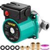 VEVOR Hot Water Recirculating Pump, 93W 110V Water Circulator Pump, Automatic Start Circulating Pump NPT 3/4" w/Brass Fittings, Stainless Steel Head