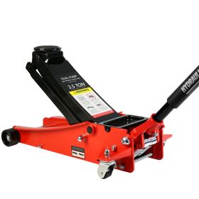 Floor Jack, 3.5 Ton Low Profile Floor Jack, Heavy-Duty Steel Racing Floor Jack with dual Piston Quick Lift Pump, Floor Jack Lifting Range 4"-21"