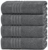 Grey Bath Towels Set of 4 Cotton Body Towel for Hotel Gym Spa Soft Extra Absorbent Quick Dry Towels for Bathroom 27x54 Inch