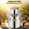 VEVOR 12L Water Alcohol Distiller 3GAL Copper Wine Making Boiler Multi Home DIY Brewing Distilling Kit for Fruit Wine, Water, Brandy