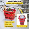 VEVOR 6PCS Shopping Carts, Plastic Rolling Shopping Basket with Wheels, Red Shopping Baskets with Handles