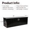 48 Inch Heavy Duty Aluminum Stripes Plated Tool long Box Pick Up Truck Bed RV Trailer Toolbox Storage Organizer