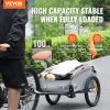 VEVOR Bike Cargo Trailer, 100 lbs Load Capacity, Heavy-Duty Bicycle Wagon Cart, Foldable Compact Storage with Universal Hitch, Waterproof Cover