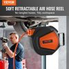 VEVOR Retractable Air Hose Reel, 3/8 IN x 50 FT Hybrid Air Hose Max 300PSI, Air Compressor Hose Reel with 5 ft Lead in