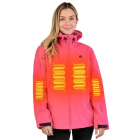 Heated Jacket For Women, ANTARCTICA GEAR Winter Coat With 12V 16000mAh Battery Pack, Soft Shell Heating Hood Jacket (Option: Pink-M)