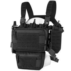 Chest Rig Tactical Chest Rig Molle Modular Micro Fight Chest Rigs With Magazine Pouch For Outdoor Hunting Aisoft (Color: BLACK)