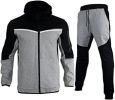 Mens 2 Piece Tracksuit Full Zip Up Hoodies Outfits Sweatsuit Athletic Suits Sports Jogging Track Suits for Men Set