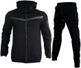 Mens 2 Piece Tracksuit Full Zip Up Hoodies Outfits Sweatsuit Athletic Suits Sports Jogging Track Suits for Men Set