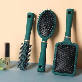 Detangle Hair Brushes Massage Paddle Hair Combs with Cushion Vent/Round Brush for Straight Curly Thick Hair (Style: Round Brush)