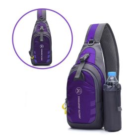 Outdoor Multifunctional Water Bottle Shoulder Bag Messenger Bag Waist Bag (Color: Purple)