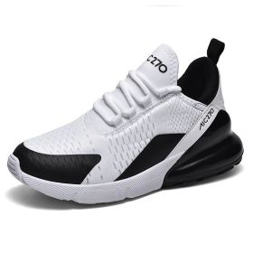 Men's and women's fashion trends all match sports shoes Fashion shoes casual breathable casual shoes men's fashion shoes (Color: White black, size: 46)