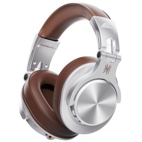 A70 Bluetooth 5.2 Headphones Stereo Over Ear Wireless Headset Professional Recording Studio Monitor DJ Headphones (Ships From: China, Color: Silver)