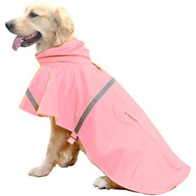 Dog Raincoats for Large Dogs with Reflective Strip Hoodie; Rain Poncho Jacket for Dogs (Color: C3-Lake Blue, size: [XL])