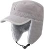 Home Prefer Mens Warm Trapper Hat Earflaps Winter Hat with Visor Military Cap