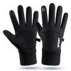 Men Winter Waterproof Cycling Gloves Outdoor Sports Running Motorcycle Ski Touch Screen Fleece Gloves Non-slip Warm Full Fingers