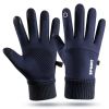 Men Winter Waterproof Cycling Gloves Outdoor Sports Running Motorcycle Ski Touch Screen Fleece Gloves Non-slip Warm Full Fingers