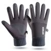 Men Winter Waterproof Cycling Gloves Outdoor Sports Running Motorcycle Ski Touch Screen Fleece Gloves Non-slip Warm Full Fingers