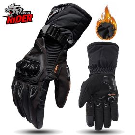 Motorcycle Gloves Windproof Waterproof Guantes Moto Men Motorbike Riding Gloves Touch Screen Moto Motocross Gloves Winter (Color: WP-02 Black Gloves, size: XXL)