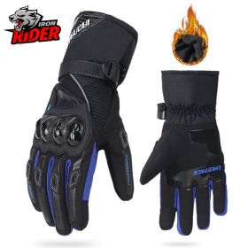 Motorcycle Gloves Windproof Waterproof Guantes Moto Men Motorbike Riding Gloves Touch Screen Moto Motocross Gloves Winter (Color: WN-01 Blue Gloves, size: XXL)