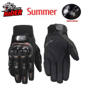 Motorcycle Gloves Windproof Waterproof Guantes Moto Men Motorbike Riding Gloves Touch Screen Moto Motocross Gloves Winter (Color: Summer MCS-01C Black, size: XXL)