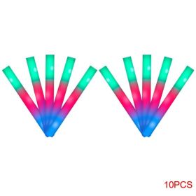 10Pcs Glow Sticks Bulk Colorful LED Foam Stick Cheer Bar Party Foam Glitter Glow Sticks Portable Luminous Atmosphere Party Props (Color: Flickering-colorfui, size: 10pcs)