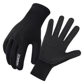 Cold Anti-slip and Wear-resistant Diving Gloves for Winter Water Activities (Color: BLACK, size: M)