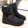 Winter new warm large size women's snow boots Female Velcro waterproof high top shoes couple plus fleece snow boots