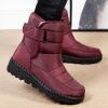 Winter new warm large size women's snow boots Female Velcro waterproof high top shoes couple plus fleece snow boots