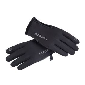 Men's Winter Gloves Touch Screen Water Resistant Thermal (Color: BLACK)