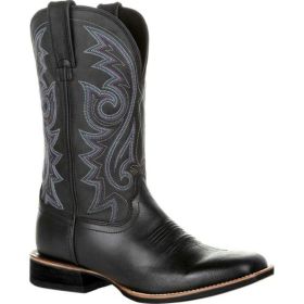 Men's Red Reno Western Cowboy Pointed Toe Knee High Pull On Tabs Boots (Color: BLACK, size: 41)