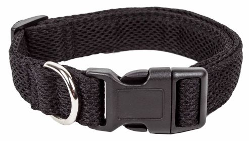 Pet Life 'Aero Mesh' 360 Degree Dual Sided Comfortable And Breathable Adjustable Mesh Dog Collar (Color: BLACK, size: small)