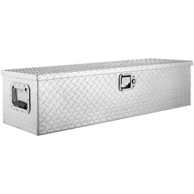 VEVOR Heavy Duty Aluminum Truck Bed Tool Box, Diamond Plate Tool Box with Side Handle and Lock Keys, Storage Tool Box Chest Box Organizer for Pickup (Color: Silver, Box Size: 39 x 13 x10 inch)