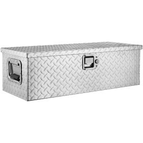 VEVOR Heavy Duty Aluminum Truck Bed Tool Box, Diamond Plate Tool Box with Side Handle and Lock Keys, Storage Tool Box Chest Box Organizer for Pickup (Color: Silver, Box Size: 30 x 13 x 9.6 inch)