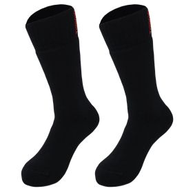 Thermal Insulated Socks for Men Seamless Thermal Socks Shoe Size 8-11.5 1 Pair (Color: BLACK)