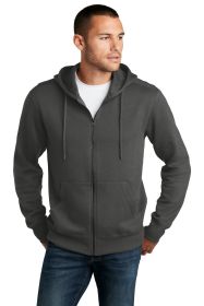 District Perfect Weight Fleece Full-Zip Hoodie DT1103 (Color: Charcoal, size: XL)