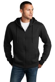 District Perfect Weight Fleece Full-Zip Hoodie DT1103 (Color: Jet Black, size: XL)