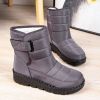 Winter new warm large size women's snow boots Female Velcro waterproof high top shoes couple plus fleece snow boots