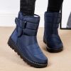 Winter new warm large size women's snow boots Female Velcro waterproof high top shoes couple plus fleece snow boots