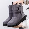 Winter new warm large size women's snow boots Female Velcro waterproof high top shoes couple plus fleece snow boots